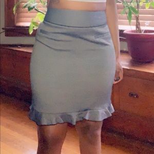 Black and white checked skirt